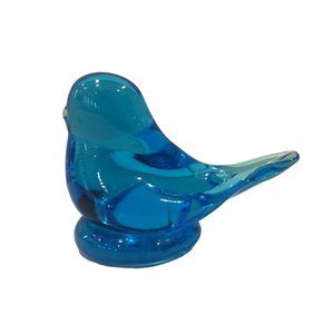 Leo Ward 1996 Bluebird of Happiness 2" Blue Glass Bird